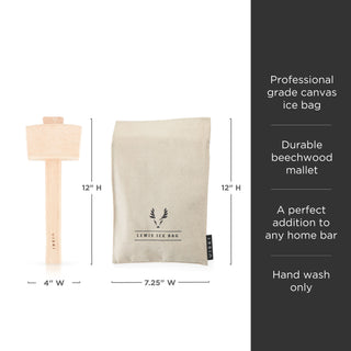 INCLUDES CANVAS BAG AND BEECHWOOD MALLET - Add ice and get to crushing! Easily storable, let the bag dry and then fold up. Makes a perfect birthday, Christmas, or wedding gift for cocktail lovers and amateur or experienced home bartenders.