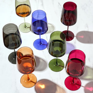 ELEGANT GLASSWARE - These dark orange yellow long stem wine glasses bring rich color to your table, making an eye catching addition to your wine glasses sets. These colored wine glasses with stems have a rich hue and make perfect fancy wine glasses.