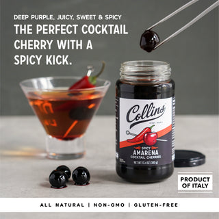 PREMIUM COCKTAIL CHERRIES OLD FASHIONED – Preserved in cherry  juice syrup, these spicy Amarena cherries can be enjoyed on their own or with desserts and cocktails. Stock up on Italian cherries for your home bar or kitchen.