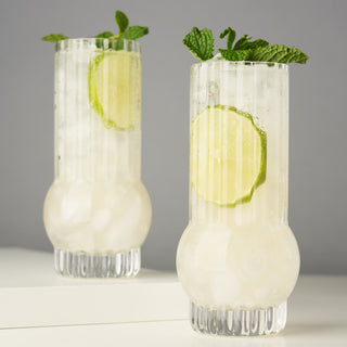 PERFECT FOR TALL COCKTAILS – This glassware’s Art Deco design gives these tumblers timeless elegance. A generous 12 oz capacity leaves plenty of room for cocktails such as a Bloody Mary or adds some gravitas to the simple gin & tonic.