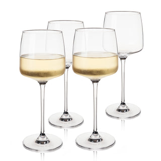 FOUR CHARDONNAY WINE GLASSES: This beautiful set of 16 oz. wine glasses stemmed will enhance your finest vintages. Crafted as a white wine glass, this gorgeous 4-piece wine glass set is equally suited as rosé or Pinot Noir wine glasses.