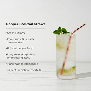 COPPER METAL STRAWS MAKE GREAT GIFT FOR HOME BARTENDERS - Give these beautiful stainless steel straws as a gift to home bartenders, cocktail lovers, and more. Makes a great housewarming, wedding, birthday, and Christmas gift for anyone building their bar cart.
