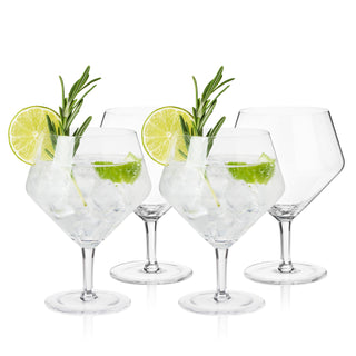 GIN & TONIC GLASSES FOR COCKTAIL ENTHUSIASTS - Designed specifically to enhance the unique botanical profile of the classic gin & tonic, this cocktail glass makes a refined addition to anyone’s at-home bar set or kitchen.