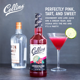 JUST ADD VODKA TO CREATE THE PERFECT COSMOPOLITAN DRINK - Grab a martini glass and garnish with a lemon twist to complete this iconic cocktail. A perfect blend of tart fruit juice with light sweetness, just combine this mix in a shaker with vodka.