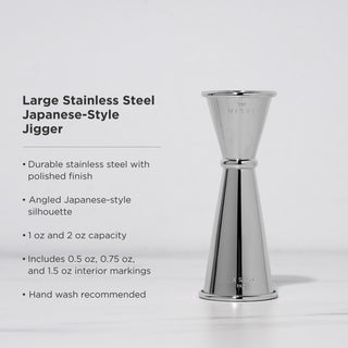 CLASSIC STAINLESS STEEL - Durable, straightforward and professional-looking, skip the frills and go for a sturdy, reliable metal Japanese style double jigger. Hand wash recommended.