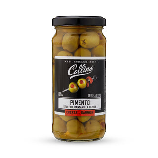 MANZANILLA MARTINI OLIVES – Discover a gourmet 5oz jar of hand-packed Manzanilla olives from Spain. Bold and salty, these green olives with pimento are one of the most popular olives for cocktails.