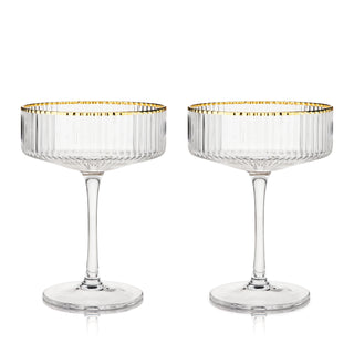 GIVE A STYLISH GIFT - Impress friends with the gift of glassware. This barware makes a great housewarming gift, wedding gift, birthday gift, gifts for men, bartender gifts, and more. Help someone build their home bar with elegant crystal cocktail glasses.