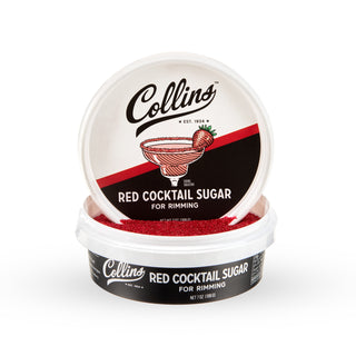 7OZ OF RED RIMMING SUGAR – This Collins Red Rimming Sugar is made of the finest ingredients to enhance your cocktail experience.