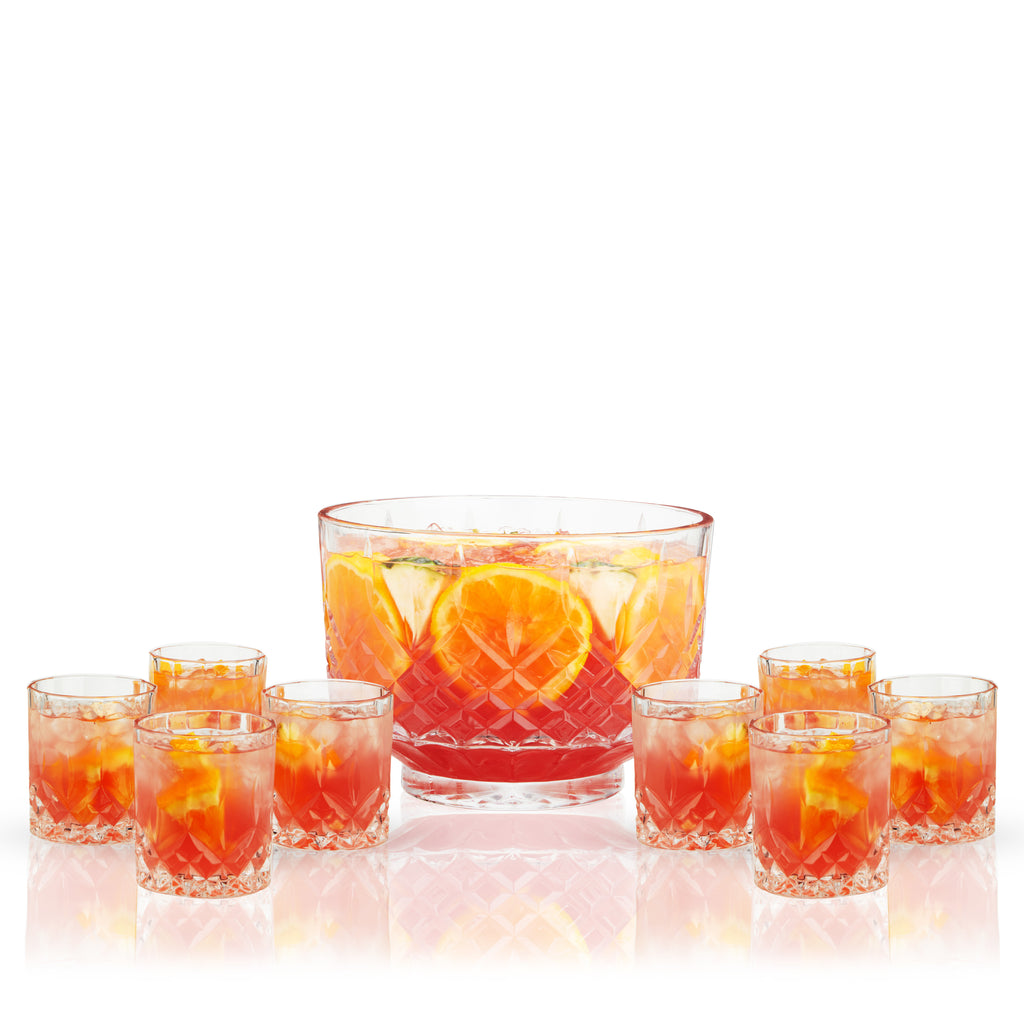 Admiral Punch Bowl with 8 Tumblers by Viski