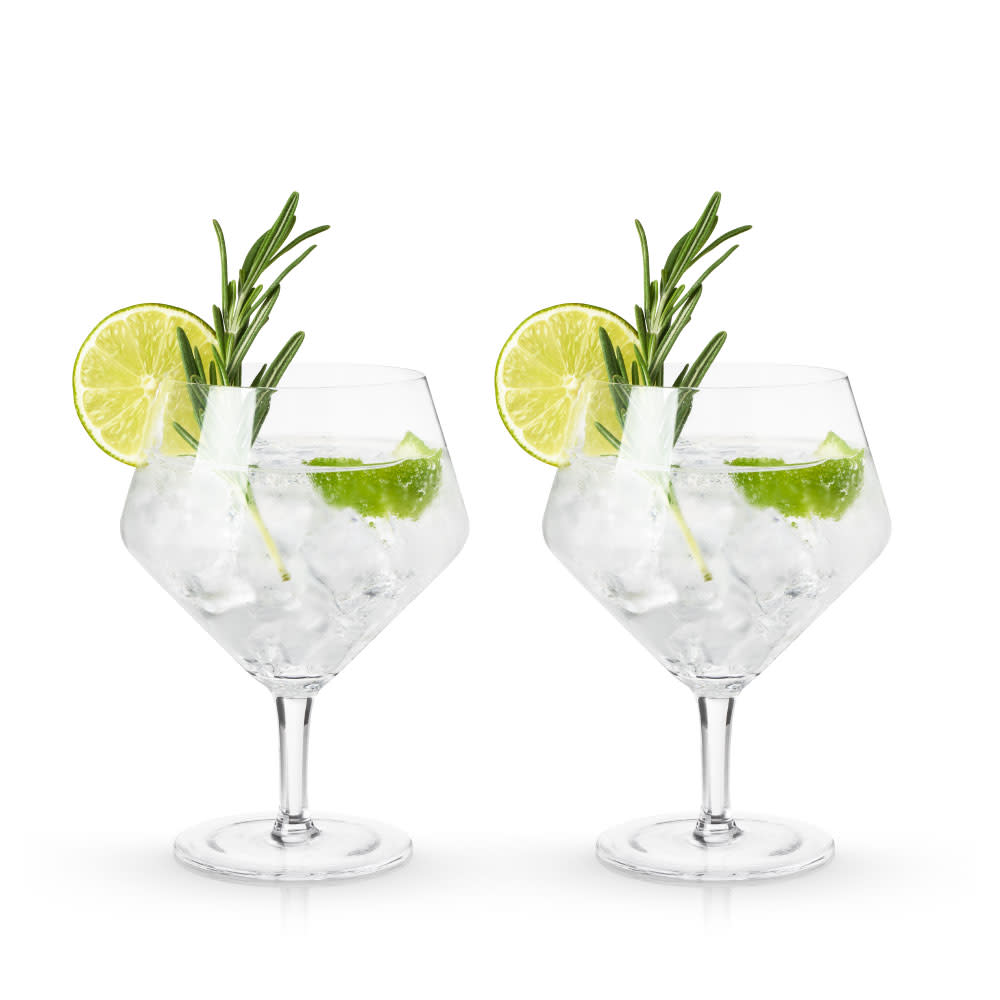 Viski Angled Stemmed Gin & Tonic Glasses, Highball glasses, Cocktail