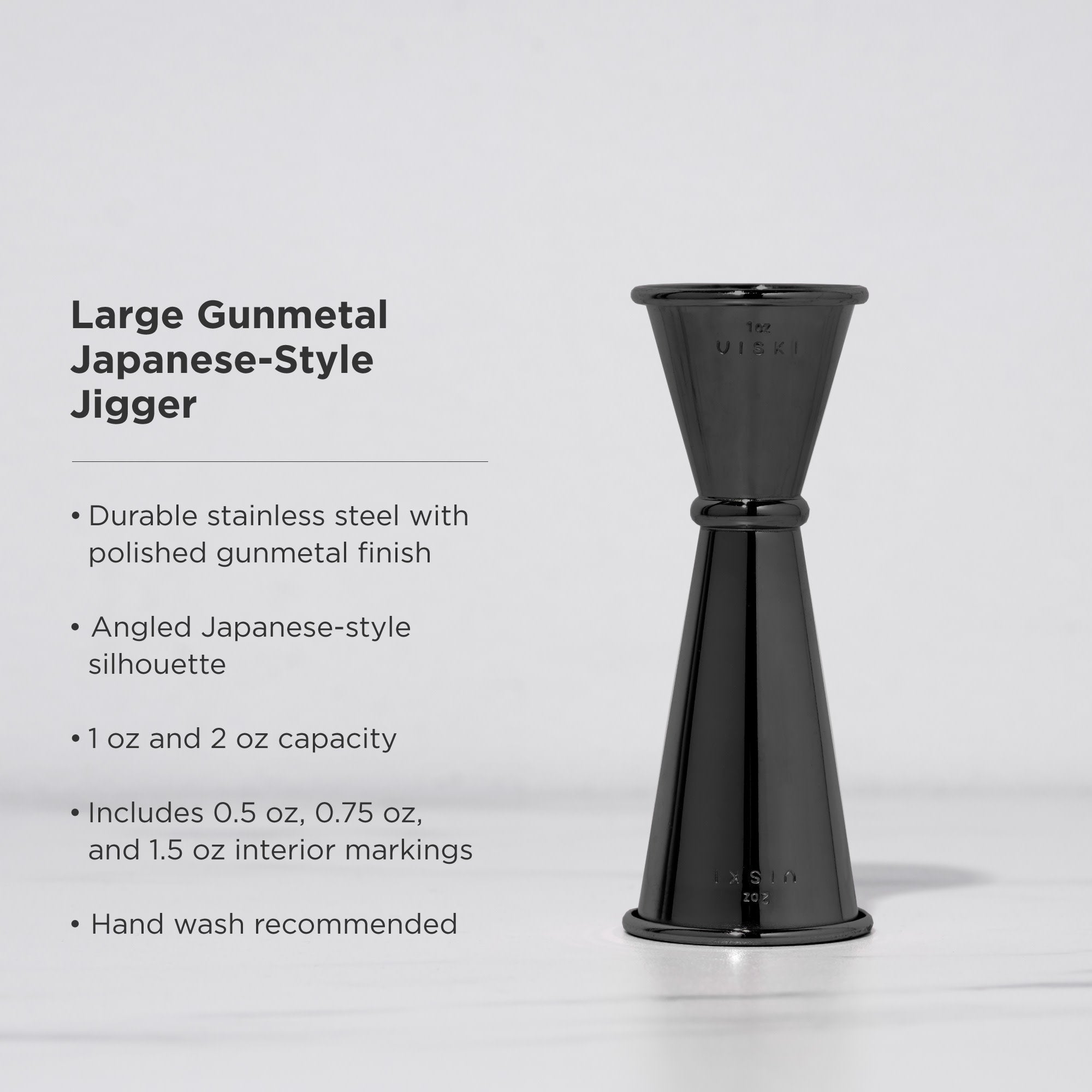 Viski Japanese Style Jigger: Gunmetal
