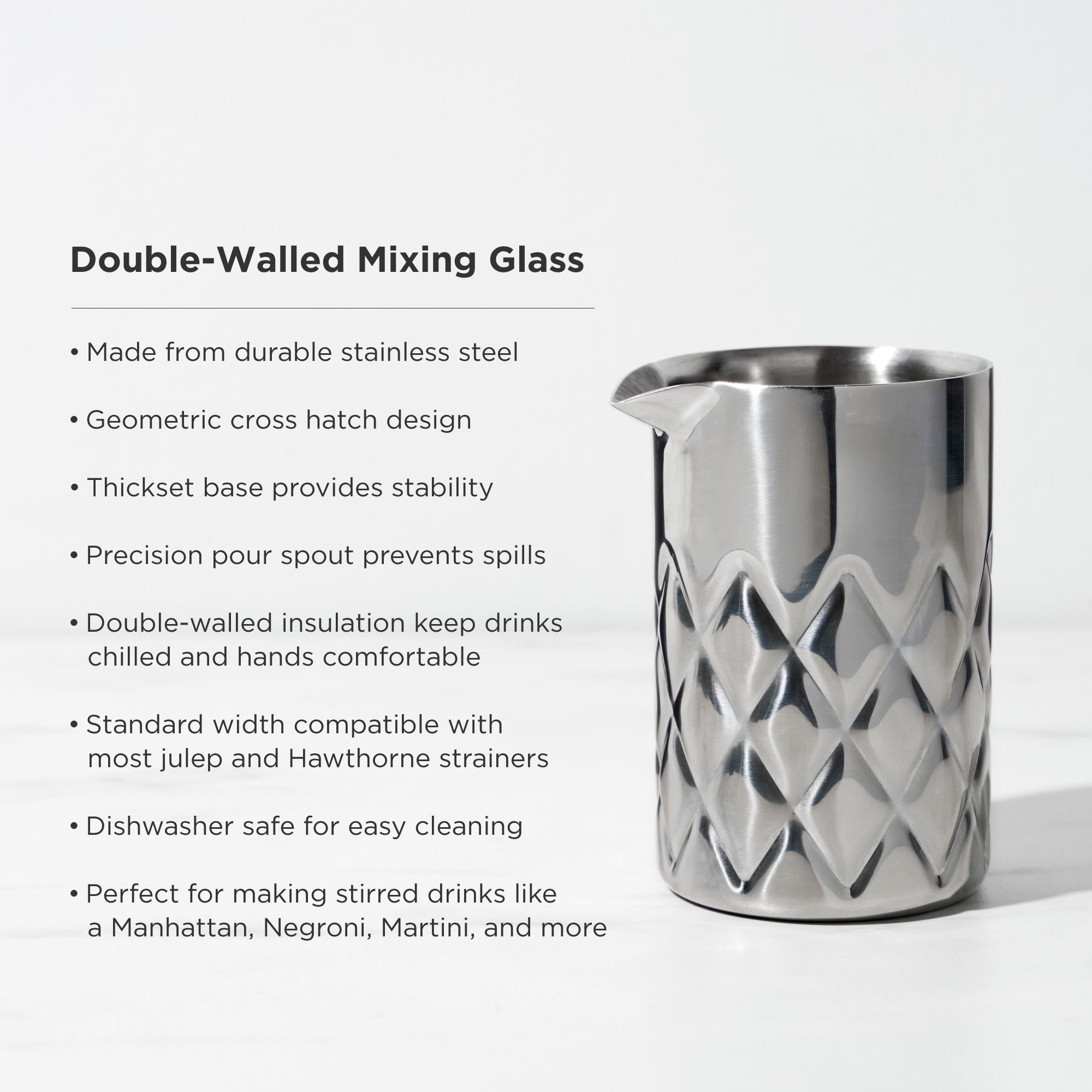 Insulated Whiskey Glass  Stainless Steel Bar Mixed Drinks