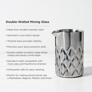 A HOME BAR ESSENTIAL - A reliable mixing glass makes a great housewarming gift, gift for cocktail lovers, gift for dad on Father's day, wedding gift, or hostess gift. Make sure to pair with a fine twisted bar spoon and cocktail strainer.
