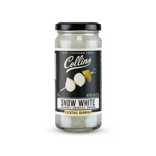 SNOW WHITE COCKTAIL ONIONS – Discover an 8oz jar of hand-packed snow white cocktail onions. White in color and mildly-sweet in taste, these pickled Spanish onions are one of the best garnishes for classic cocktails like a Bloody Mary or a Gibson.