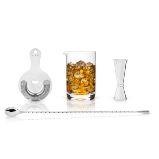 ESSENTIAL BARWARE TOOL SET FOR MIXOLOGISTS - This bar kit features four of the most important bar tools. Many iconic cocktails are better stirred than shaken. This bar accessory set perfectly complements other bar tools in your kitchen.
