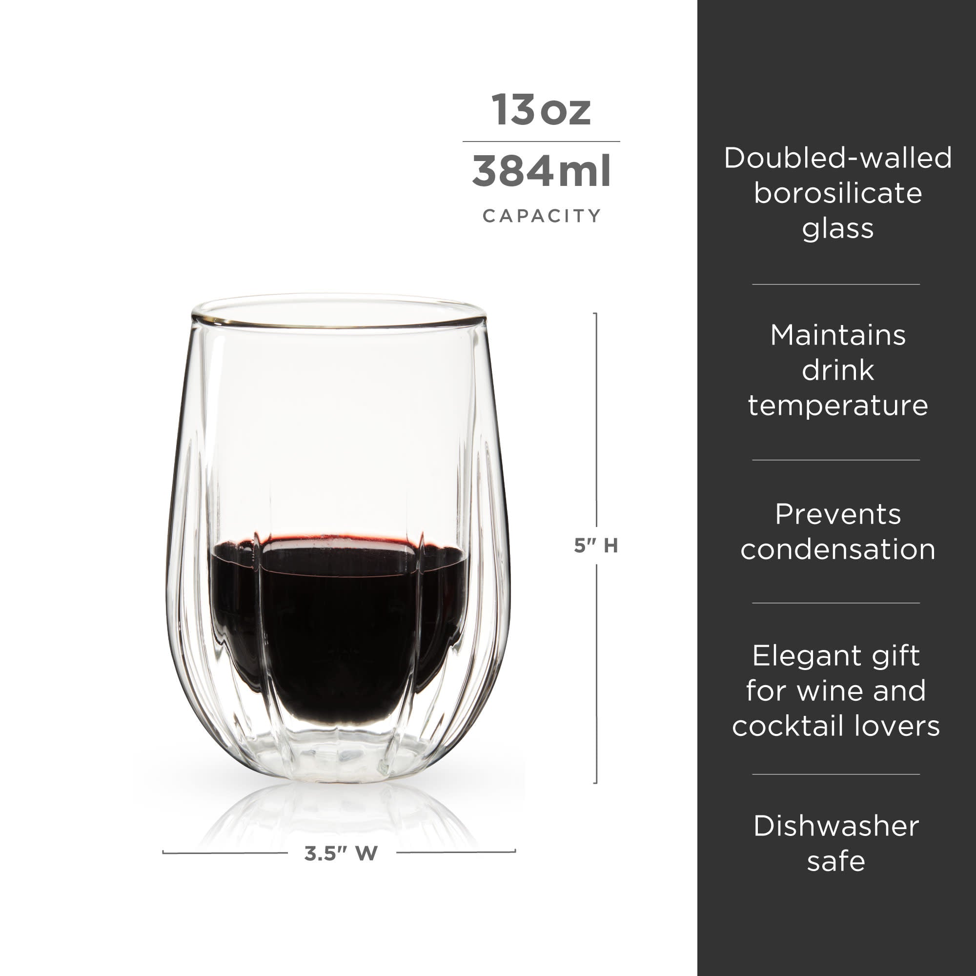 Insulated stemmed wine cup