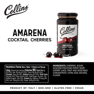 STEMLESS AMARENA CHERRIES – Discover a gourmet jar of Amarena cherries without stem. Deep purple and juicy, these cherries are perfect for those looking for an authentic option.