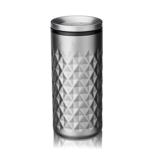 INSULATED COCKTAIL TUMBLER - Stainless steel highball glasses are an elegant way to enjoy cocktails outdoors without worrying about broken glass. This faceted insulated cocktail tumbler won’t shatter and keeps drinks chilled longer than crystal.