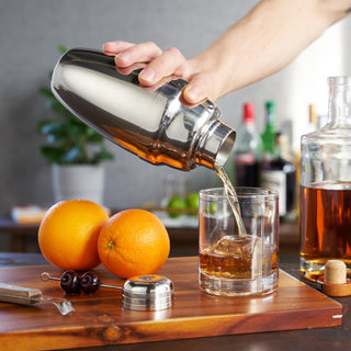 QUALITY FINISH - With 1.35 mm thick walls and high shine polished finish, this professional-grade bartending tool with a built in strainer ensures high functionality. Shake it like a professional mixologist with this nicely weighted shaker