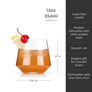Raye Angled Crystal Cocktail Tumblers Set of 2