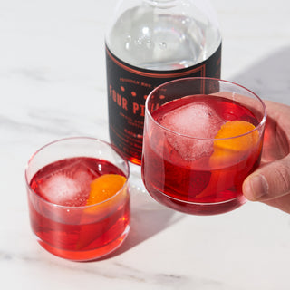 SHORT GLASSES PERFECT FOR LOWBALL COCKTAILS – The 8 oz capacity of these bodega glasses leaves plenty of room for extra-large ice cubes and a broad strip of orange peel. Perfect as lowball glasses or generous liquor glasses, neat or with ice.