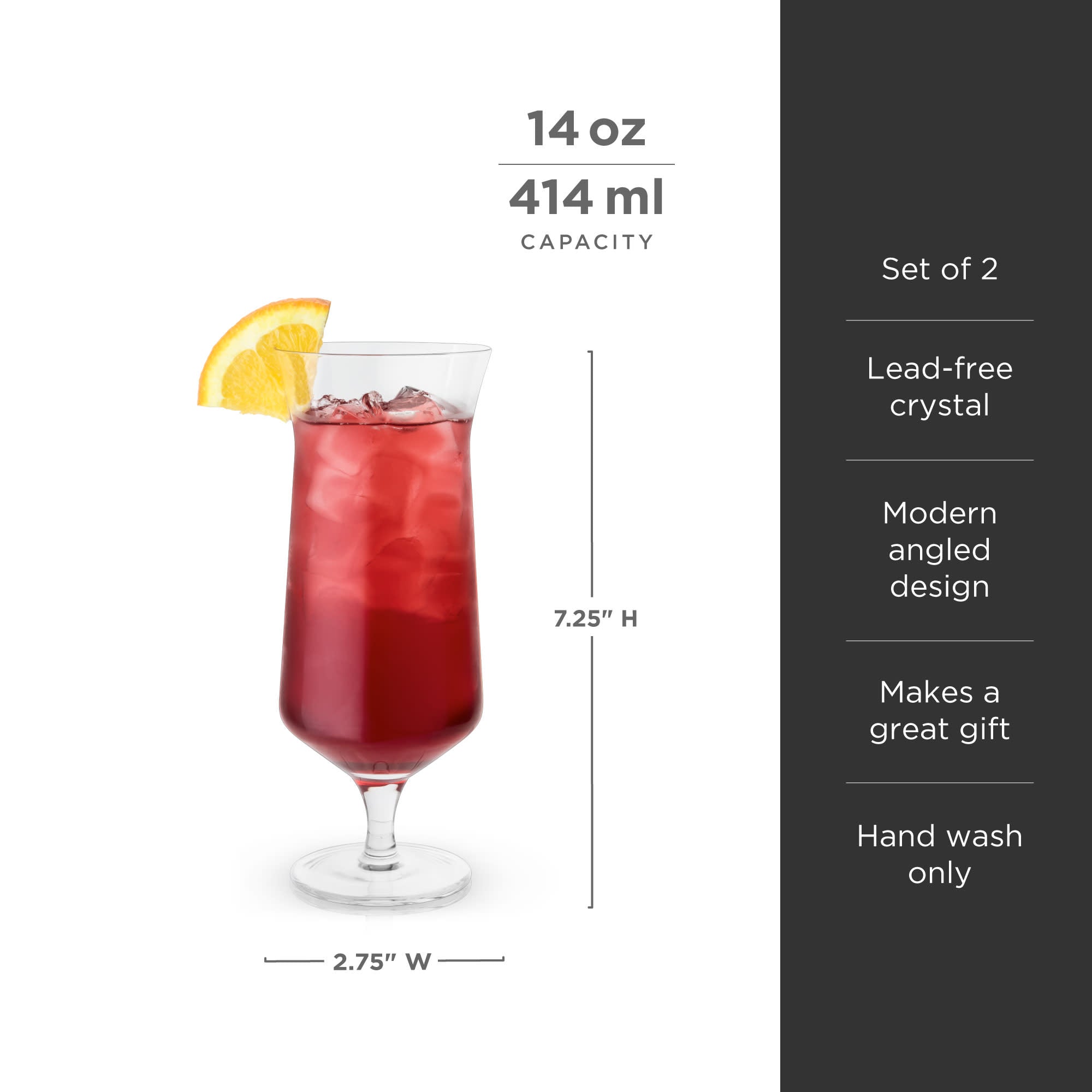 Patzino Hurricane-Gläser Set – 4 Teile, 12,5 Oz, Ideal Für Cocktails, Saft, Bier & Mehr Patzino Hurricane-Gläser Set – 4 Teile, 12,5 Oz, Ideal Für Cocktails, Saft, Bier & Mehr