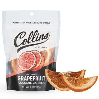 1.3OZ OF GRAPEFRUIT COCKTAIL GARNISH SLICES – Enjoy a resealable pouch of premium dehydrated grapefruit slices that enhance a wide range of cocktails while fitting seamlessly with your home bar essentials.