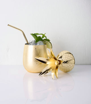 STAINLESS STEEL WITH GOLD PLATING - This stainless steel vessel has a luxurious gold plated finish. Unlike many highball cocktail glasses, it holds 16 oz. with plenty of room for crushed ice and an extra large cocktail, or even your favorite beer. 