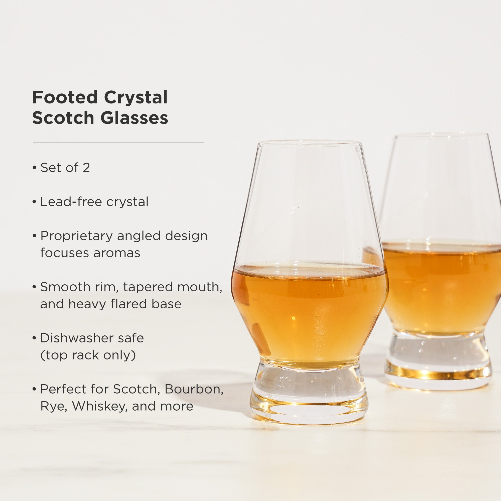 Viski Crystal Whiskey Glasses: Heavy Base