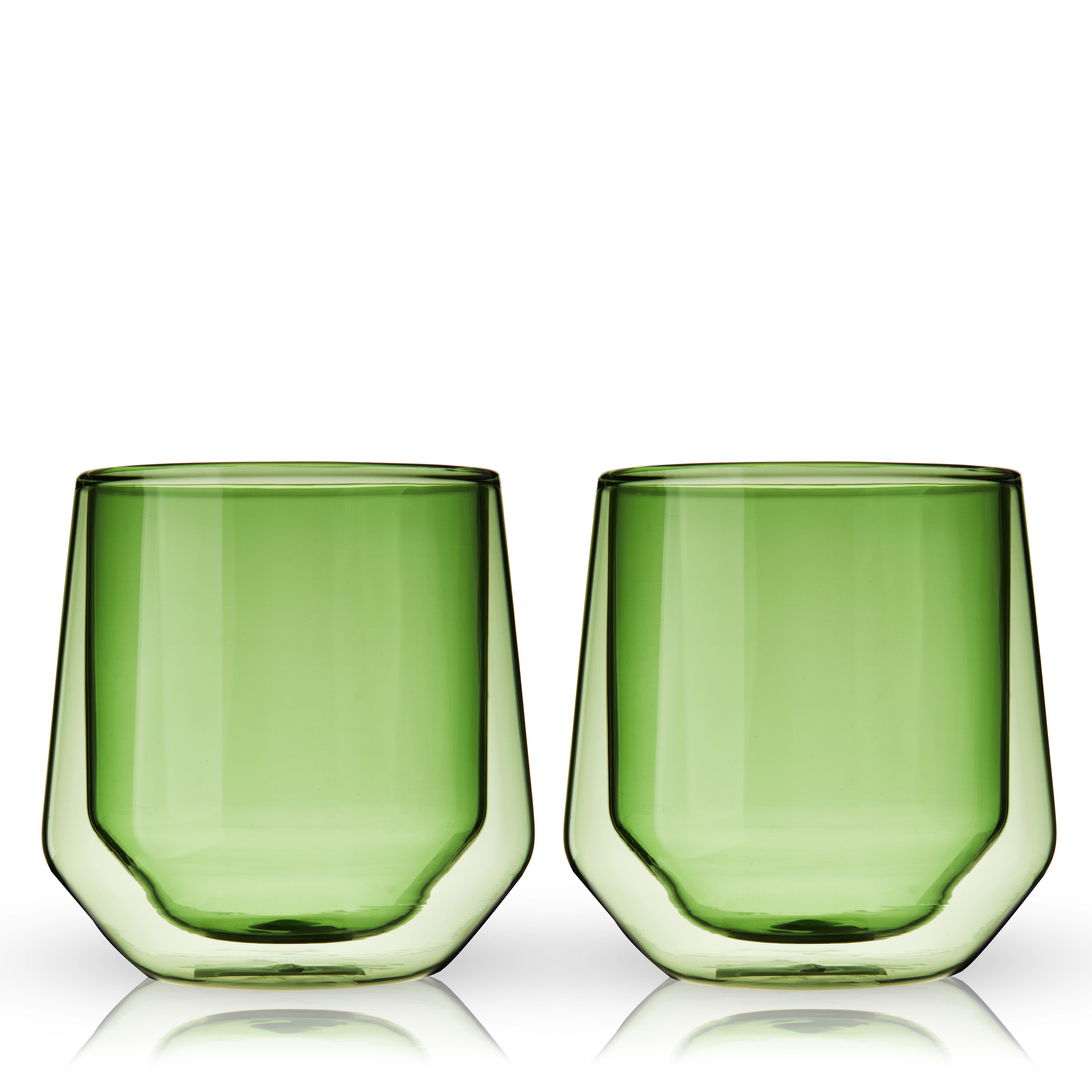Viski Aurora Tumblers Amber Colored Wine Glasses, Tinted Fun Cocktail  Drinkware, Dishwasher Safe, 10.5 Oz, Set of 2