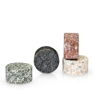 COLOR STONES ROCKS LOOK GREAT IN A GLASS - Add visual interest to your home bar with large .8″ x 1.4″ granite ice cube substitutes. They come in 4 varying shades so you can identify your drink and come with a cloth storage pouch. 