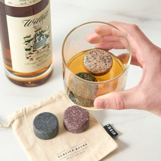 BEAUTIFUL GRANITE STONES - These large granite stones with rounded edges to prevent chipping are better than an ice tray. Just chill your glacier rocks ice cubes in the freezer and drop them in your craft cocktails for a stylish solution to weak, warm drinks.