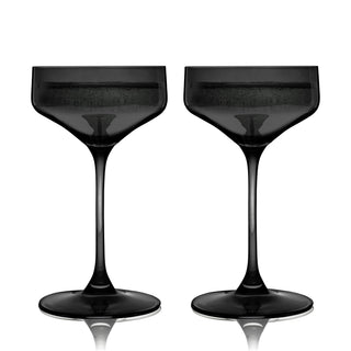 Reserve Nouveau Crystal Coupe Glasses in Smoke Set of 2