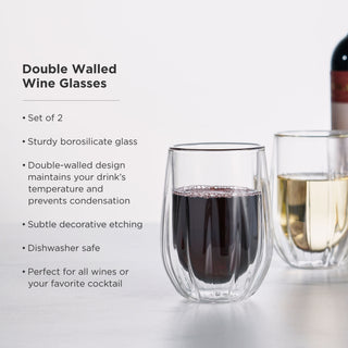 UNIQUE GIFT FOR WINE LOVERS – Impress the wine lover in your life with unique glasses for their favorite vintages. This thoughtfully designed double wall glass gift set makes the perfect Christmas, birthday, anniversary, or housewarming gift.