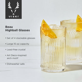 Beau Highball Glasses, Set of 4