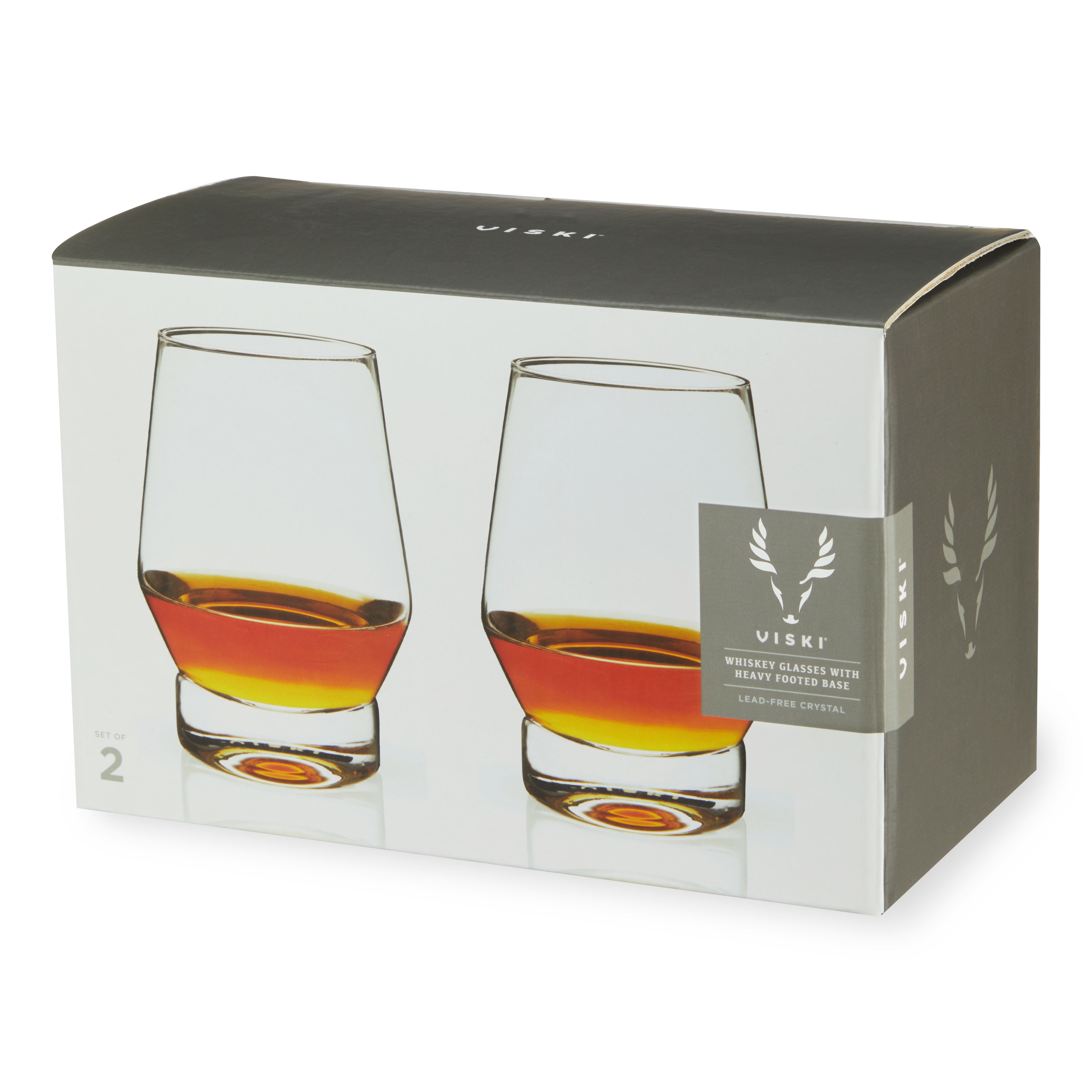 Bezrat Lead-Free Crystal Double Old-Fashioned Whiskey Glasses, SET OF