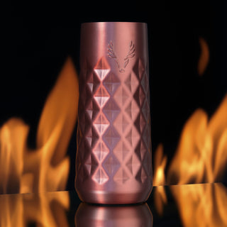 INSULATED FLUTE GLASS WITH UNIQUE FACETED SHAPE - Get the utility of insulated stainless steel with the elegance of faceted crystal. These outdoor champagne flutes ensure that that you can enjoy sparkling wine on the patio worry-free.