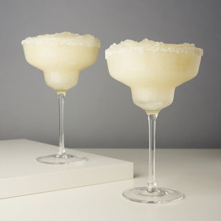 SPARKLING LEAD-FREE CRYSTAL – Celebrate with a classic marg in these beautifully designed, versatile cocktail glasses. The angled design gives these glasses contemporary flair, and the classic margarita silhouette will transport you to a seaside retreat.