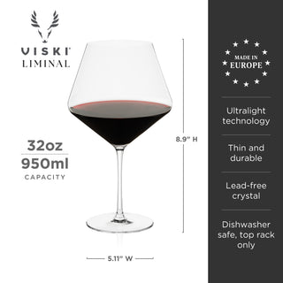 Liminal Burgundy Wine Glasses, Set of 2