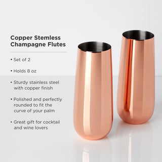 EASY TO CLEAN AND REUSE - Just wash these metal cups to reuse them all summer. They each hold 8 oz. of your favorite sparkling wine or champagne cocktail, and are perfect for sparkling rosé, effervescent white wine, cocktails, and make a great gift.