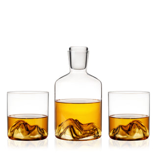 Mountain Crystal Decanter and Tumbler Set