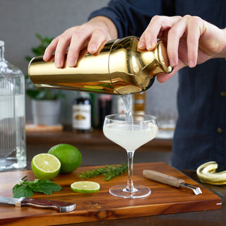 QUALITY FINISH - Crafted from gold-plated stainless steel, this bar tool  brings new decadence to your cocktail experience. The generous 25 oz capacity is perfect for batch cocktails and entertaining.