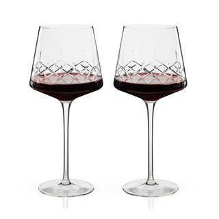 Admiral Crystal Burgundy Wine Glasses, Set of 2