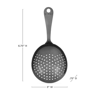 STRONG CONSTRUCTION - Made from 304 stainless-steel with gunmetal plating, this metal strainer with handle is built to last, even during the most intense bar shifts. Hand wash only.
