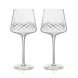 Admiral Crystal Burgundy Wine Glasses, Set of 2
