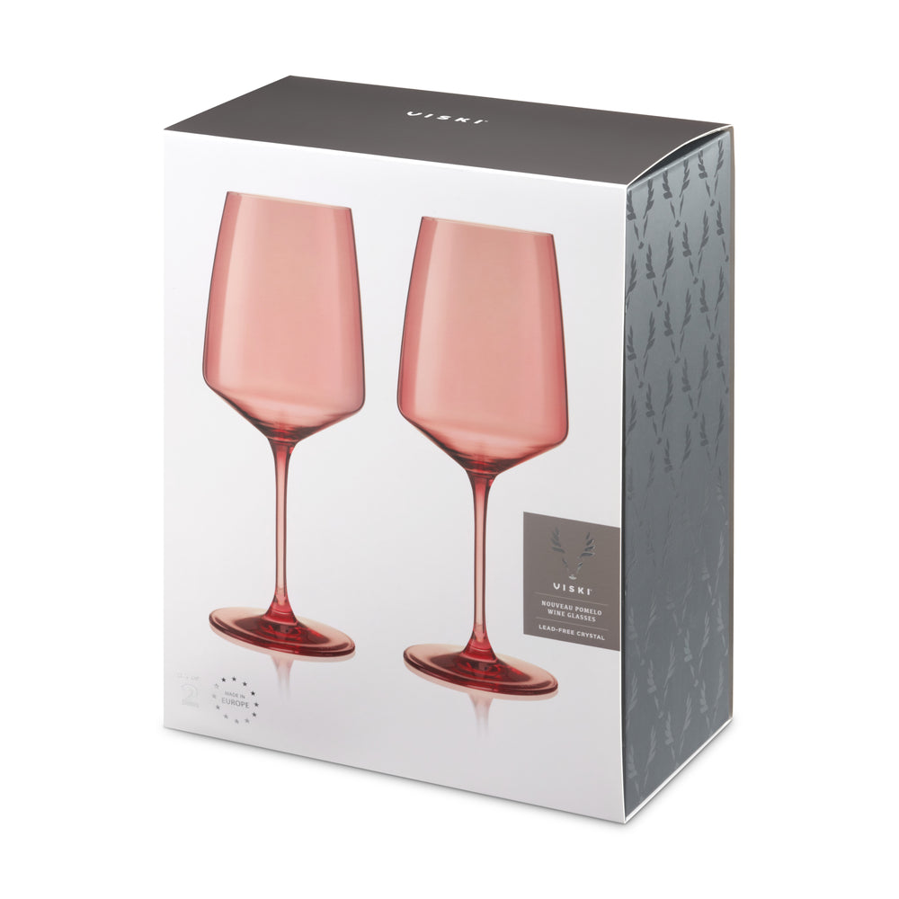 Reserve Nouveau Crystal Wine Glasses Set of 2 in Pink
