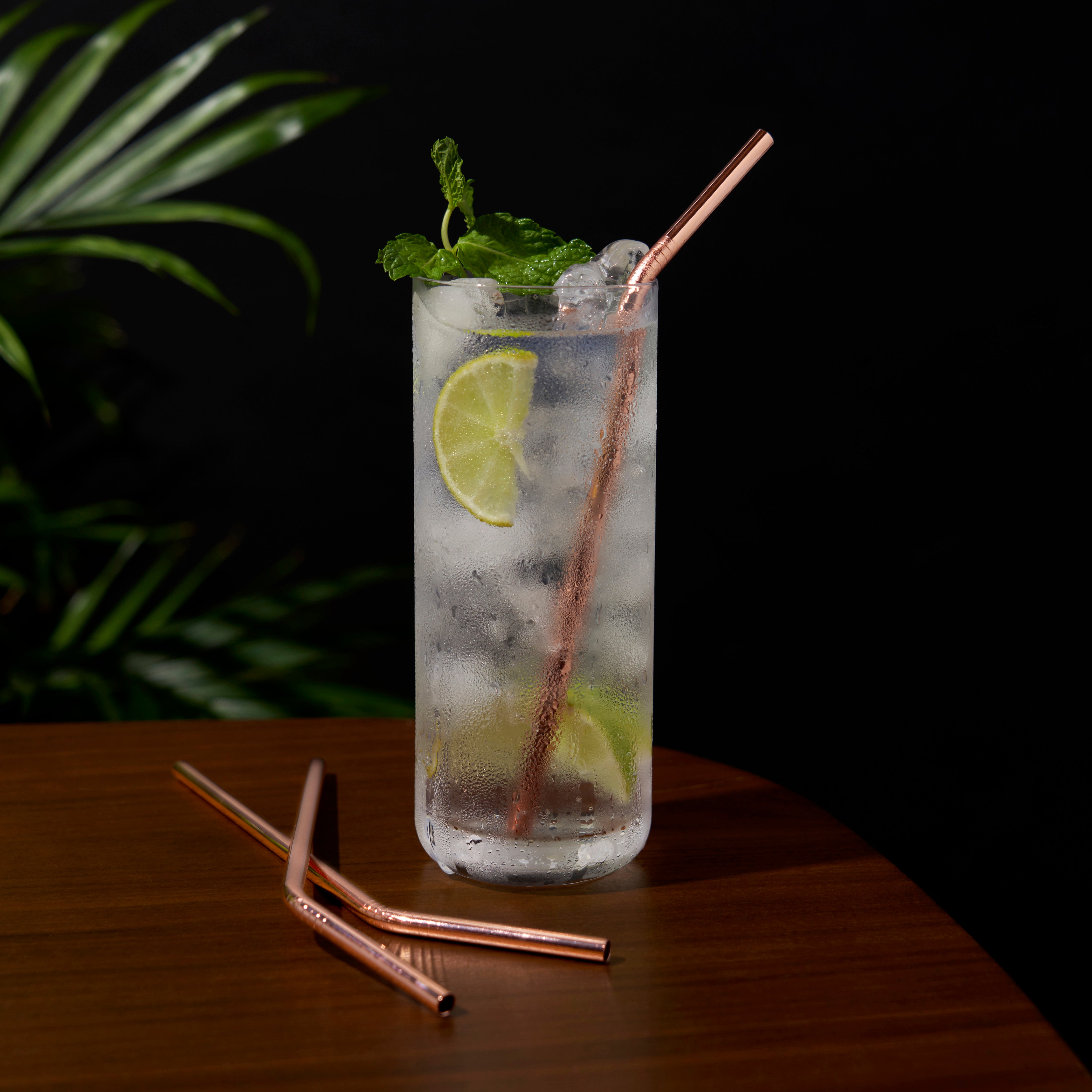 Viski Stainless Cocktail Straws - Reusable Copper Straws - Eco