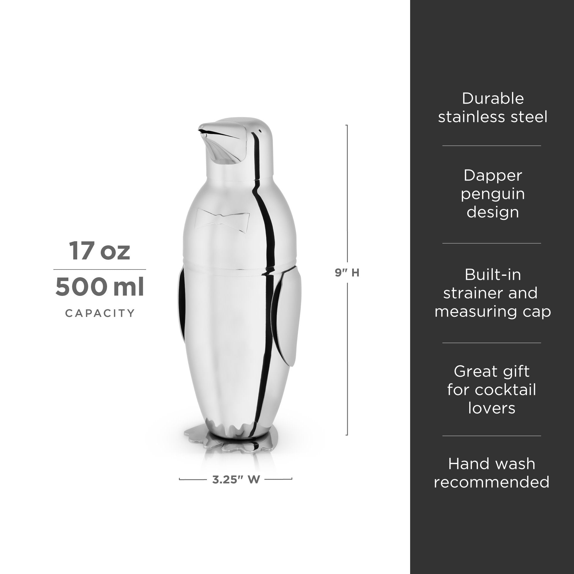 Stainless Steel Mixing Glass 17oz/500ml Cocktail Shaker Wine Mixer Thick  Drink Mixing Cup Bartender DIY Tools for Home Bar