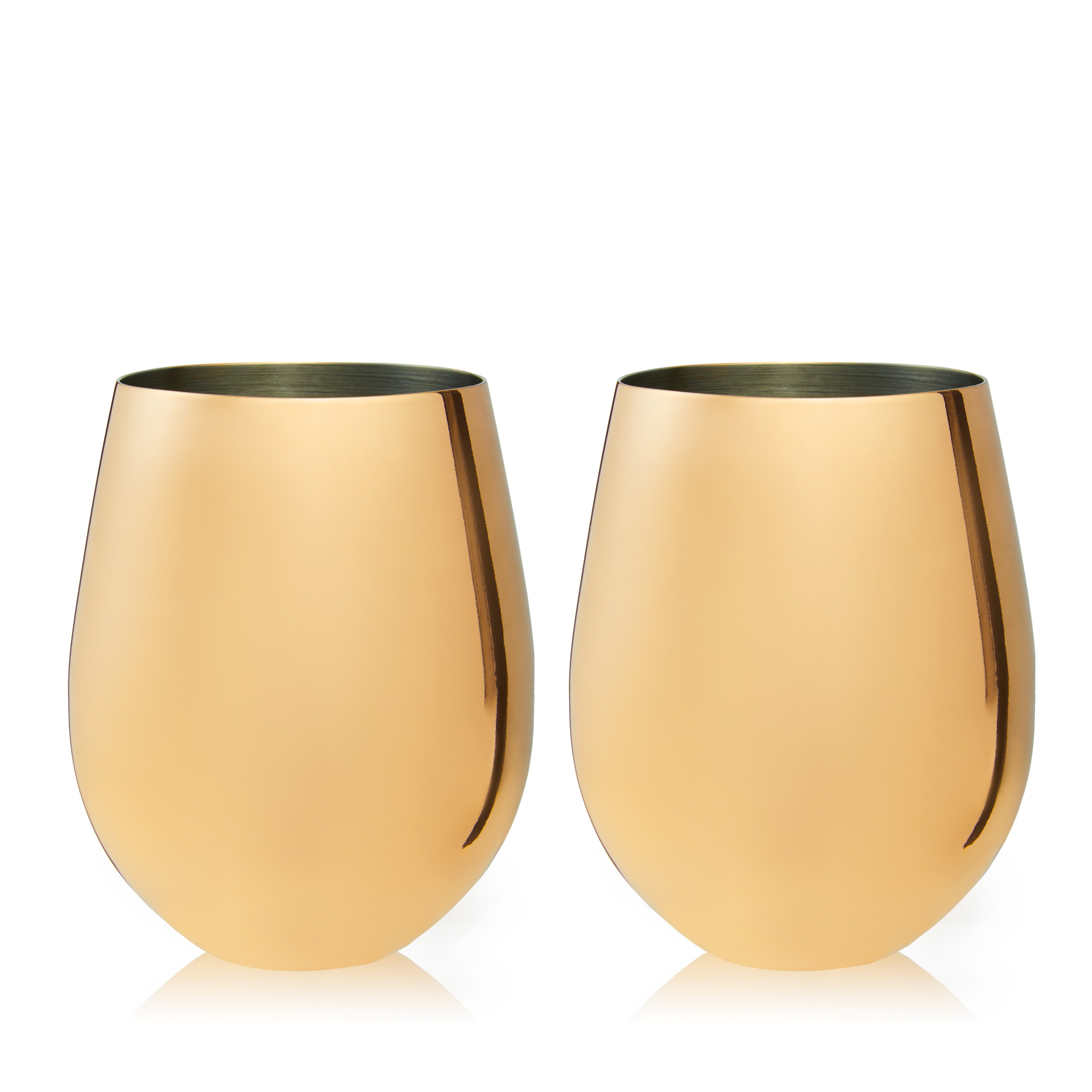 Viski Summit Copper Stemless Wine Glasses