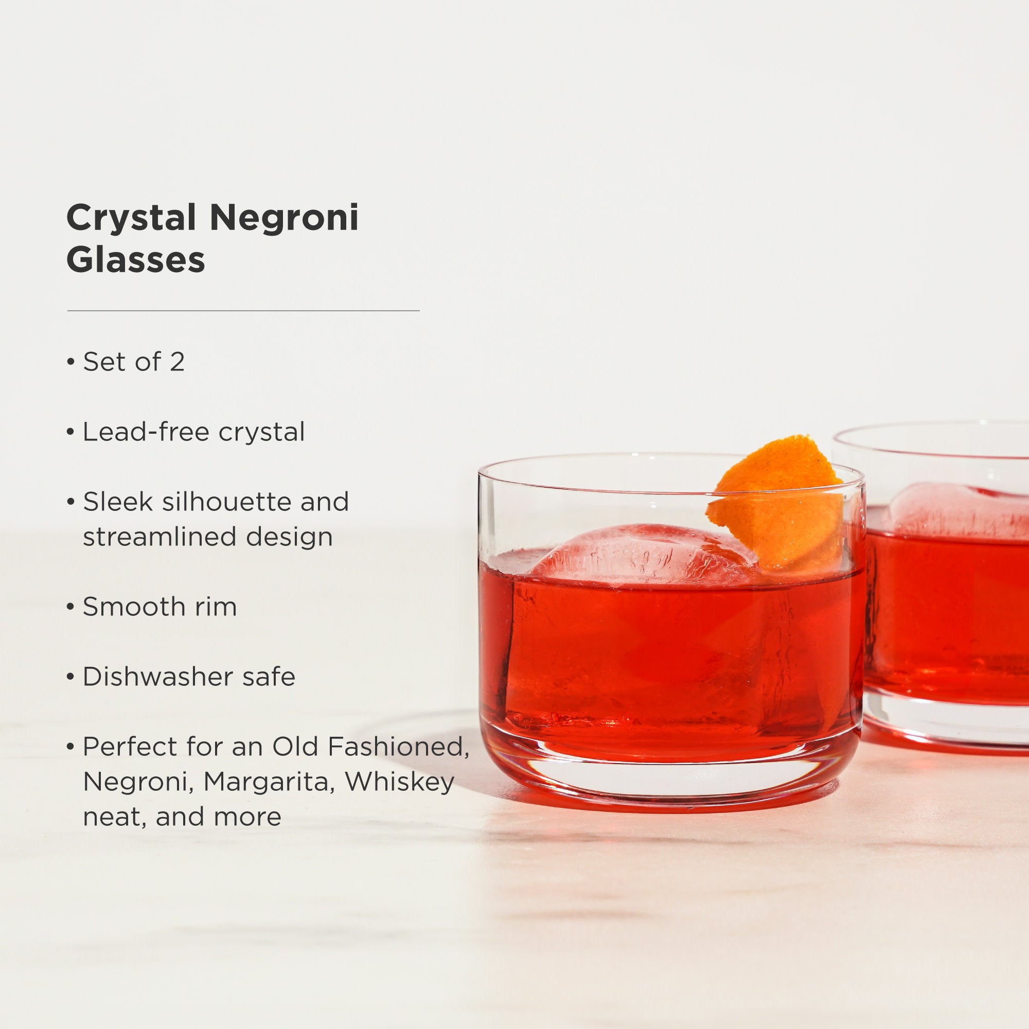 Viski Crystal Negroni Glasses Set of 2